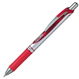 ぺんてる ボールペン ゲルインキ エナージェル ノック式 0.7mm シルバー軸 BL77-B 赤 10本