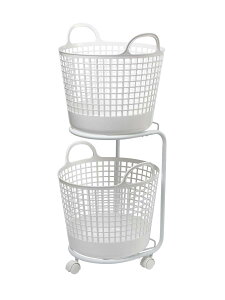 ���C�N�C�b�g (like-it) �����h���[ ���� ���[ ���E���h�^�o�X�P�b�g 2�i ��41×40.5×90.5cm(�L���X�^�[�܂�) �z���C�g LW-01L+LBB-01C 2P �o�C�I�}�X�v���X�`�b�N��90%�g�p