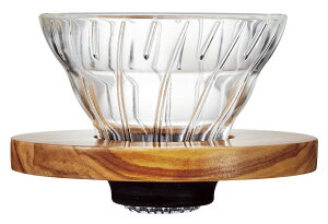 HARIO (�n���I) V60 �ϔM�K���X���� �R�[�q�[�h���b�p�[ �I���[�u�E�b�h 01 �R�[�q�[�h���b�v 1~2�t�p VDGR-01-OV