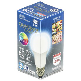 オーム電機 LED電球 E26 60形相当 昼光色 LDA8D-G AG6/RA93 06-3863 OHM