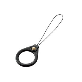 エレコム ストラップ リングストラップ 携帯 スマホ スマホ用 Lサイズ 内径22mm 手帳型ケースなどと合わせやすいソフトレザー ブラック P-STF03BK