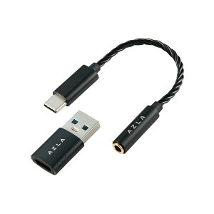 AZLA Smart DAC A150 Black USB-C to 3.5mm�W���b�N�ϊ�DAC�P�[�u�� Switch2�Ή� UAC2.0 384KHz/32bit�Ή� 4�Ƀ}�C�N���� USB-A�ϊ��A�_�v�^�[���|�[�`�t�� Weaving�V�[���h�����P�[�u�� ��7cm PC/i Phone/iPad/Android �yAZL-A
