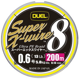 DUEL (デュエル) PEライン 釣り糸 スーパーエックスワイヤー8 【 ライン 釣りライン 釣具 高強度 高感度 】 0.6号 200m 5色/イエ ローマーキング H3606N-5CR