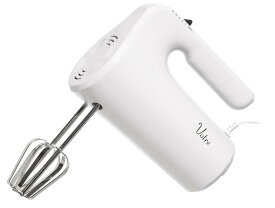 山善 電動 ハンドミキサー 泡立て器 ミキサー ホイッパー 小型 生クリーム メレンゲ 速度調節5段階 食洗機対応 Votre 収納ケース付き ホワイト YHMA-S90(W)