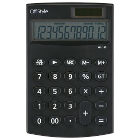 オーム(OHM)OffiStyle 電卓 卓上電卓 12桁 ソーラー＆電池式 KCL-155 07-8640 オーム電機