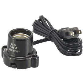 オーム(OHM) 磁器レセップ E26 1.5mコード ブラック HS-L2615ZR-K 00-7082 オーム電機