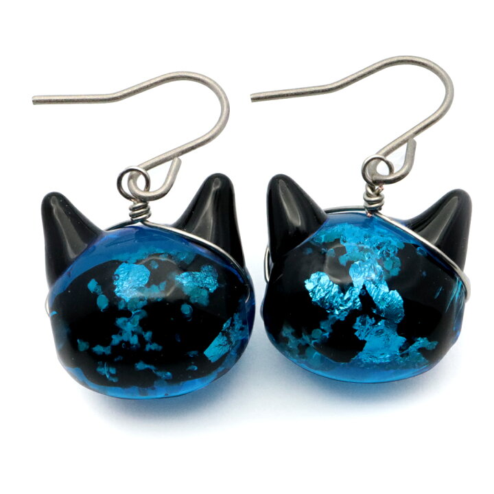 楽天市場】ホタルガラス ピアス 猫 かわいい フック レディース 両耳用 