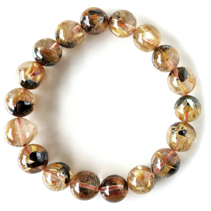 楽天市場】タイチン ルチルクォーツ ブレスレット AAA 母岩ヘマタイト  