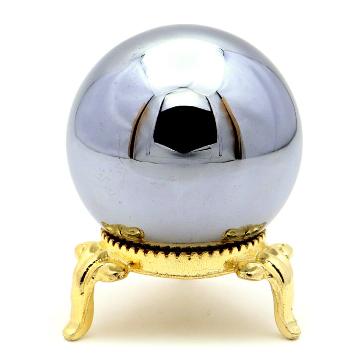 楽天市場】テラヘルツ鉱石 丸玉 直径 約40mm 台座付き 表面つやつや 