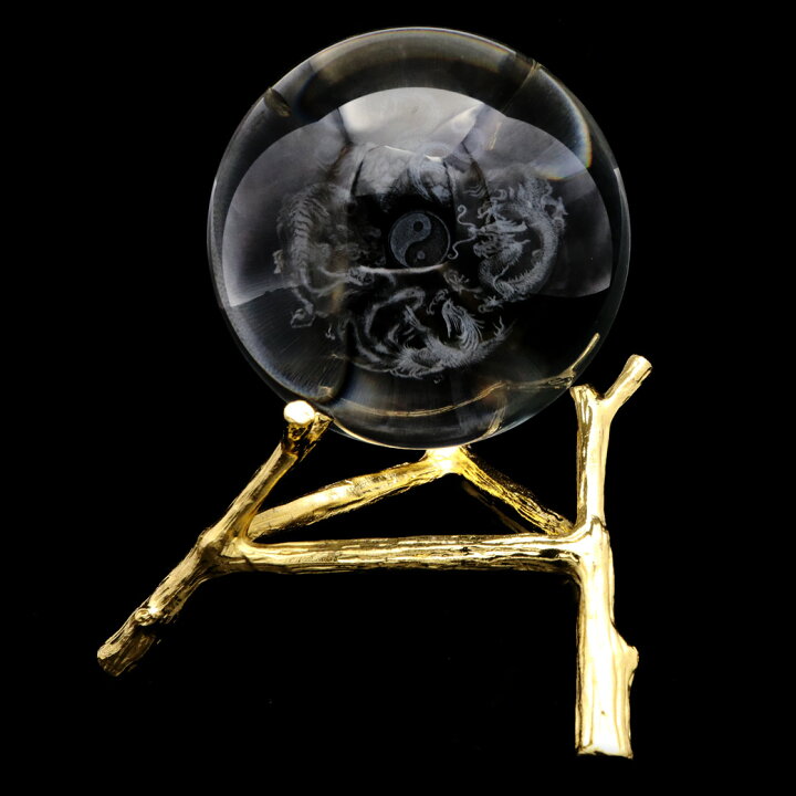 楽天市場】置物 四神 クリスタル ガラス ボール 約80mm 四神獣 青龍  