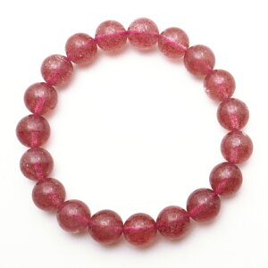 アフリカン ストロベリークォーツ ブレスレット 10mm 透明感あり 苺水晶 タンザニア産 母の日 母の日 2024 プレゼント お返し