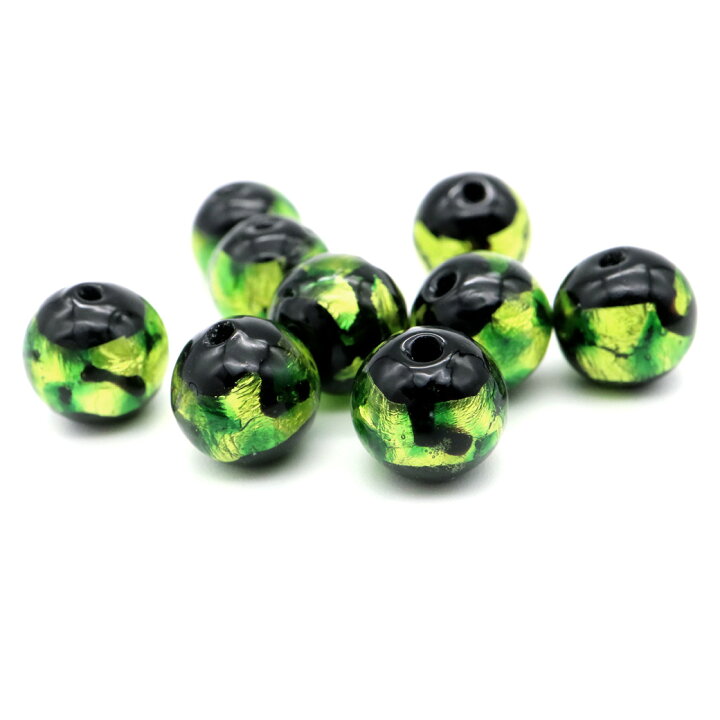 楽天市場】ホタルガラス ビーズ 粒売り 10mm ライトグリーン 緑色 バラ 