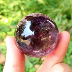 アメジスト 紫水晶 丸玉 虹入り レインボー ブラジル バイーア州産 AAA 直径約44mm 台座付き 1点もの スフィア 2月 誕生石 置き物 天然石 パワーストーン