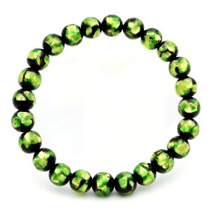 ホタルガラス ブレスレット ライトグリーン 緑色 8mm とんぼ玉 沖縄 お土産 アクセサリー 琉球 送料無料 父の日 贈り物 ギフト プレゼント