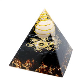 オルゴナイト ピラミッド 六芒星 天然石 さざれ オブシディアン 幅 約5cm orgonite pyramid 置物 パワーストーン 母の日 贈り物 送料無料