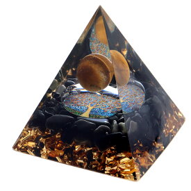 オルゴナイト ピラミッド 生命の樹 オブシディアン さざれ タイガーアイ 丸玉入り orgonite pyramid 置物 天然石 パワーストーン 浄化 送料無料 母の日 贈り物 ギフト プレゼント