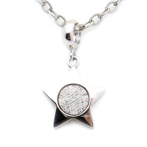 ギベオン 隕石 ネックレス 天然石 ペンダント ナミビア産 スター 星形 Silver925 ステンレスチェーン付き Gibeon 送料無料 父の日 贈り物 ギフト プレゼント