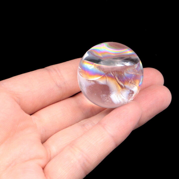 楽天市場】虹入り水晶 丸玉 台座付き AA 直径 30mm アイリスクォーツ 