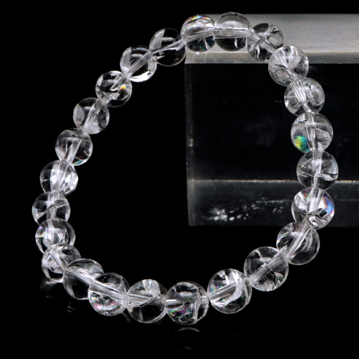 楽天市場】水晶 ブレスレット アイリスクォーツ 天然 虹入り 8mm 