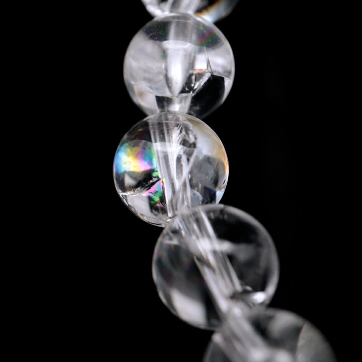 楽天市場】水晶 ブレスレット アイリスクォーツ 天然 虹入り 8mm 
