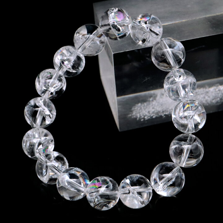 楽天市場】水晶 ブレスレット アイリスクォーツ 天然 虹入り 12mm 