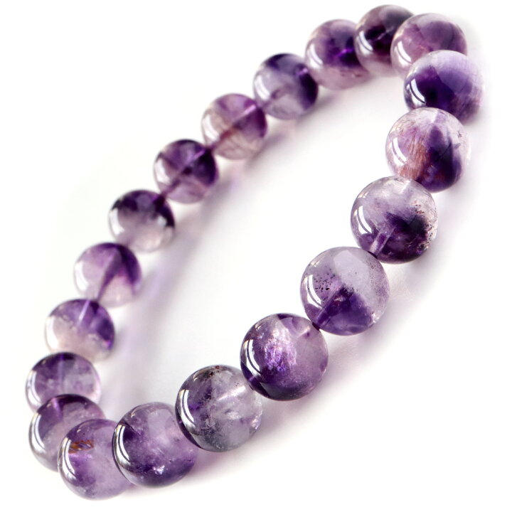 楽天市場】アメジスト エレスチャル ブレスレット 10.5mm AAA 天然石  