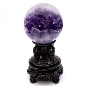 アメジスト 笑口 丸玉 直径72mm 460g 台座付き ジオード 1点もの 天然石 紫水晶 パワーストーン ウルグアイ産 父の日 贈り物 プレゼント