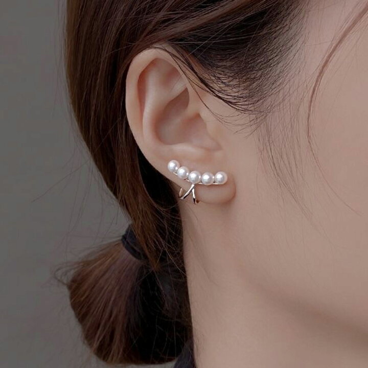 楽天市場】パールイヤーカフ クリップ イヤリング ピアス 重ね付け 