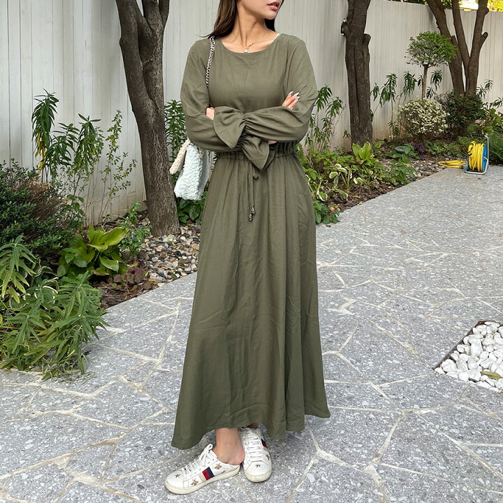 楽天市場 長袖ワンピース ゆるいシルエット シンプル ゆったり 無地 個性的 女子会 おしゃれ 着回し 春夏秋 レディース 送料無料 Slender スレンダ C675 ワンピースレンダー