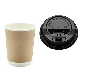 断熱紙コップ 蓋(リッド) セット 8オンス 1000組　送料無料
