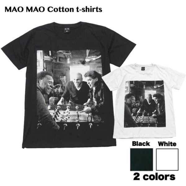 【送料無料】MAOMAO プリントTシャツ 映画 コットンTシャツ ブラック ホワイト メンズ サッカー マラドーナ ペレ ジダン 天才 フットボール おもしろ おしゃれ かっこいい ファッション ストリート系 クール 半袖 M/L/XLサイズ 男女兼用 ユニセックス