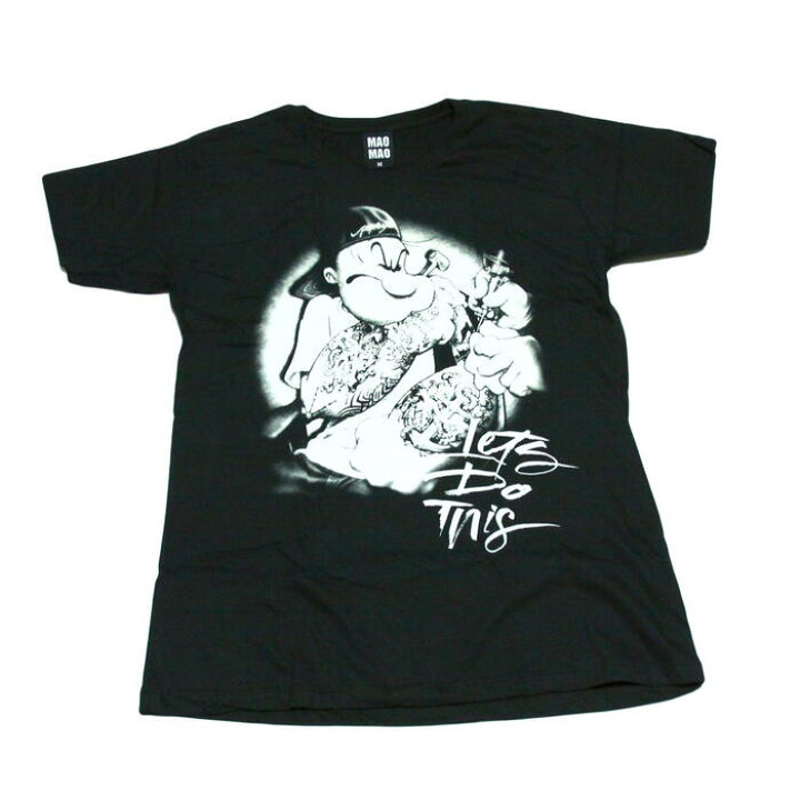 楽天市場 送料無料 Mao Mao コットンtシャツ ブラック メンズ ポパイ アメコミ タトゥーショップ 刺青 アメリカ コミック 漫画 アニメ ストリート系 おしゃれ クール プレゼント デザインtシャツ 半袖 M L Xlサイズ メンズファッションone Sky