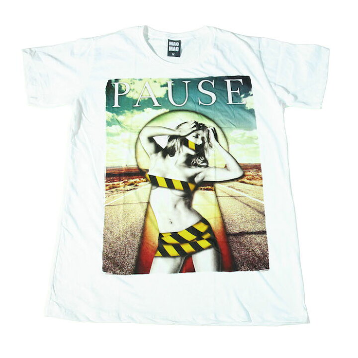 楽天市場 送料無料 Mao Mao コットンtシャツ プリントtシャツ ホワイト メンズ セクシーガール 金髪美女 モデル ポーズ 一時停止 立ち入り禁止 ハイウェイ ヌード インスタ イベント エッチ アート インスタ おしゃれ ストリート系 クール 半袖 M L Xlサイズ メンズ