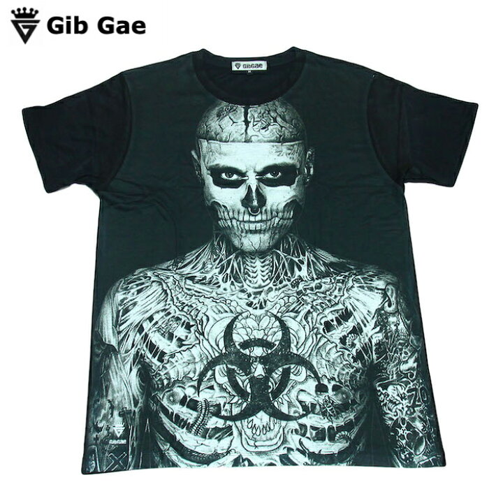 楽天市場 送料無料 Gib Gae ゾンビボーイ プリントtシャツ ブラック メンズ リック ジェネスト 全身タトゥー カナダ ファッションモデル アーティスト コレクター マニア おもしろプリント おしゃれ ストリート系 M L Xlサイズ 半袖 メンズファッションone Sky