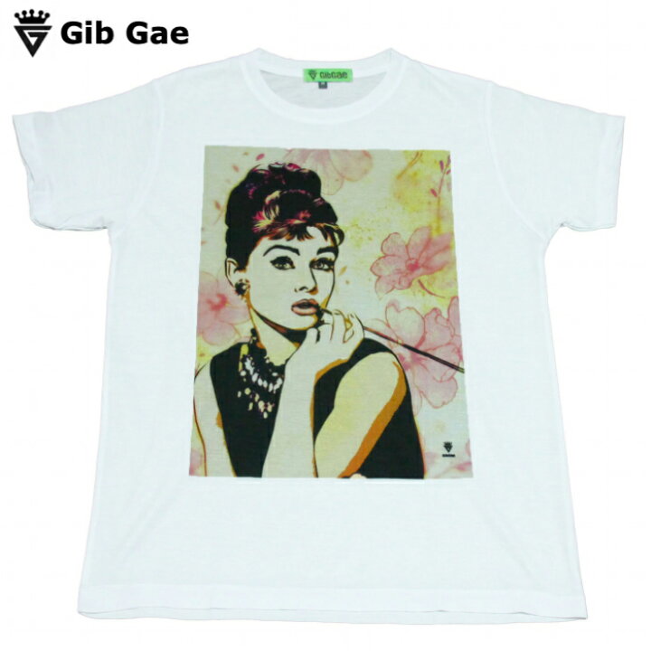楽天市場 送料無料 Gib Gae オードリーヘプバーン プリントtシャツ ホワイト メンズ アメリカ 女優 映画 名作 ティファニーで朝食を ファッション マニア フェス イベント おもしろプリント かっこいい おしゃれ スケーター ストリート系 M L Xlサイズ 半袖 メンズ
