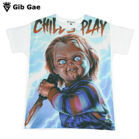 【送料無料】 CHUCKY プリントTシャツ ホワイト メンズ 映画 チャイルドプレイ チャッキー アメリカ ホラー 人形 プレゼント かわいい コレクター マニア おもしろプリント おしゃれ ストリート系 M/L/XLサイズ 半袖