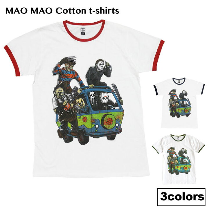 楽天市場 送料無料 ホラー映画 キャラクター リンガーtシャツ コットンtシャツ ホワイト チャッキー フレディー ジェイソン メンズ レトロデザイン アメカジ アメリカ トリムtシャツ おしゃれ ストリート系 クール 半袖 M L Xlサイズ 大きいサイズ 男女兼用 ユニ