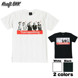 【送料無料】トレインスポッティング Kraft BKK 映画Tシャツ コットンTシャツ ロックTシャツ ホワイト ブラック メンズ レントン 中毒 ジャンキー 薬物依存 イギリス Trainspotting 麻薬 おしゃれ スケーター ストリート系 M/L/XL 大きいサイズ 2カラー 半袖