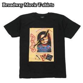 【送料無料】Broadway 映画Tシャツ コットンTシャツ ブラック メンズ チャッキー チャイルドプレイ グッドガイズ chuucky 殺人人形 ホラー映画 名作 ムービー おしゃれ スケーター ストリート系 M/L/XL 大きいサイズ 半袖