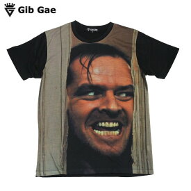 【送料無料】シャイニング 映画Tシャツ プリントTシャツ ブラック メンズ ジャック・ニコルソン アメリカ 名作 ホラー かわいい おもしろプリント おしゃれ ストリート系 M/L/XLサイズ 半袖 ユニセックス 男女兼用