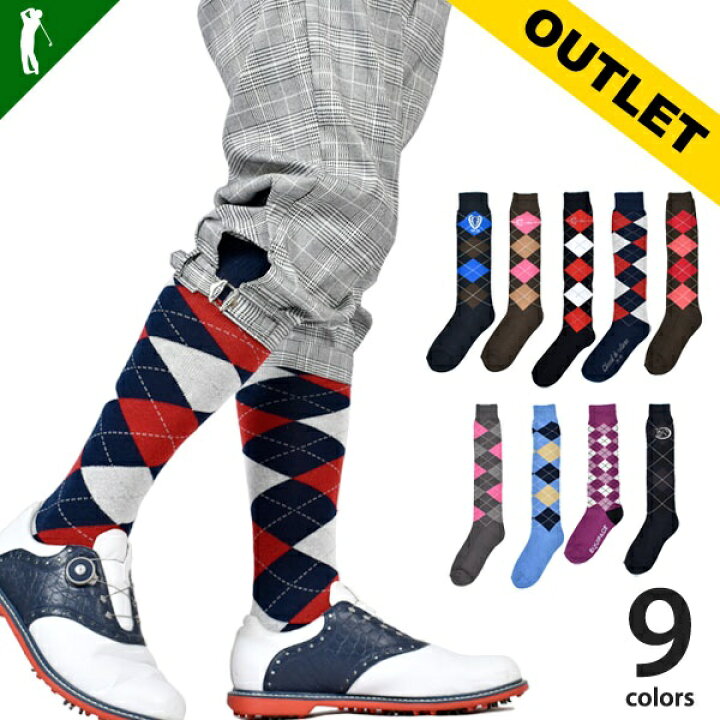 楽天市場 ゴルフ ゴルフウェア メンズ ソックス 靴下 ニッカポッカ ニッカボッカーズ オーバーニー ロングソックス ゴルフソックス アーガイル ブラック ネイビー 大人 ゴルフウエア おしゃれアウトレットメンズアーガイル柄ハイソックス If Cgsox5 ゴルフ