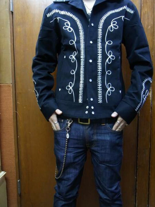 楽天市場 定番人気 メンズ ギャバジンジャケット ヴィンテージ Rockmount ロックマウント 50年代モデル ロカビリー ロック メキシカン 刺繍 スマイルポケット ブラック 黒 アウター ウエスタン カントリー バイカー ライダー 衣装 音楽 上野 アメ横 石原