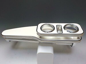 【売り切り お買い得】50系プリウス フロントテーブル ホワイト BKxフルメッキ 携帯中 カスタム カスタムパーツ 車内収納 高級感 インテリア性 ドリンクホルダー付き 日本製 自社製作