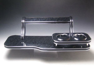 【売り切り! お買い得】デリカD:5 フロントテーブル ブラックウッド BKxシルバー カスタム カスタムパーツ 車内収納 高級感 インテリア性 ドリンクホルダー付き 日本製 自社製作 職人仕上げ