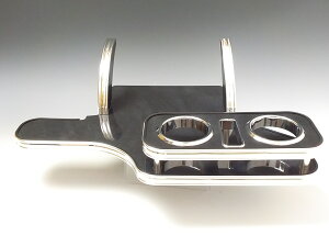 【売り切り! お買い得】C26セレナ フロントテーブル ブラックウッド BKxフルメッキ 携帯中 カスタム カスタムパーツ 車内収納 高級感 インテリア性 ドリンクホルダー付き 日本製 自社製作 職