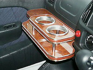 エブリィワゴン(00/9〜)フロントテーブル カスタム カスタムパーツ 車内収納 高級感 インテリア性 ドリンクホルダー付き 日本製 自社製作 職人仕上げ カーアクセサリー カー用品 車用収納