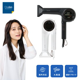 【公式店】ワンダム 最新 ヘア ドライヤー 大風量 海外対応 サロン プロ 折り畳み プラズマケア マイナスイオン 静電気抑制 （ブラック/ホワイト）BLOW+ HBD-702F Onedam【1年保証】
