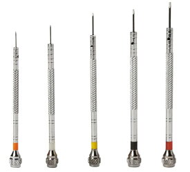 ベルジョン　Bergeon 55－605 2868のセット5　クロムメッキ　真鍮Screwdrivers　時計修理キット　時計修理工具　　ドライバー　ステンレス