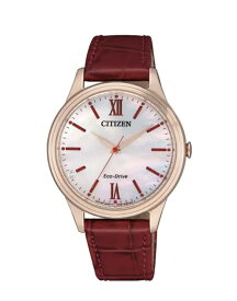 シチズン CITIZEN 腕時計 EM0413-17D エコ・ドライブ マザーオブパール レザーベルト レディース 並行輸入品