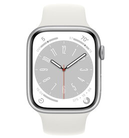 【新品未開封 特典付き】 Apple Watch Series 8（GPS + Cellularモデル）45mm シルバーアルミニウムケースとホワイトスポーツバンド